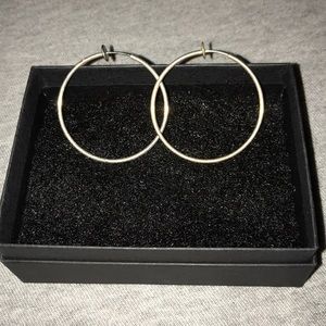 Clip on silver hoops !!